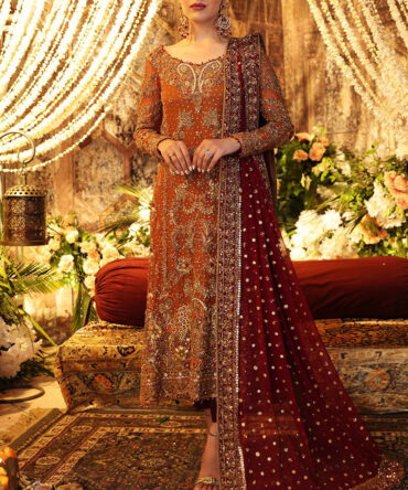 Classy rust orange Bridal Dresses