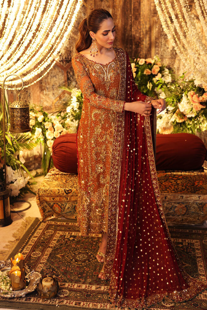 Classy rust orange Bridal Dresses