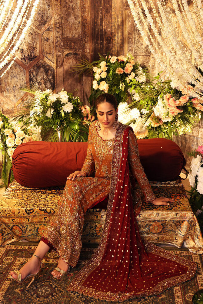 Classy rust orange Bridal Dresses