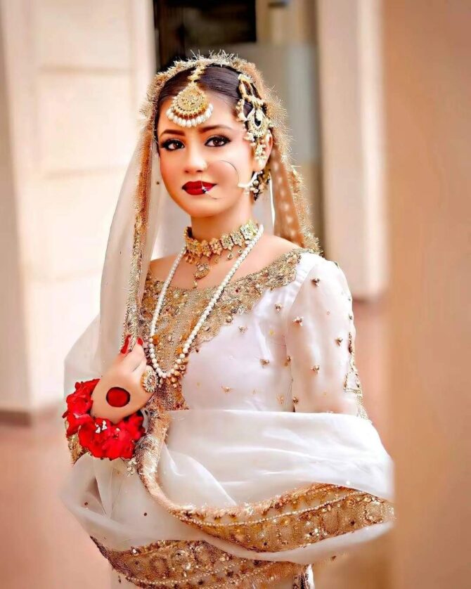 Graceful Whiteness Unveiling Bridal Sharara Beauty