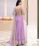 Hand-Embellished Net Pishwas with Korean Raw Silk Sharara and Sequined Dupatta