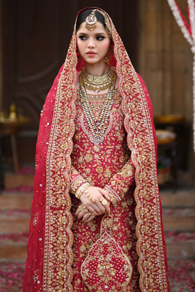 Timeless Red and Gold Bridal Ensemble