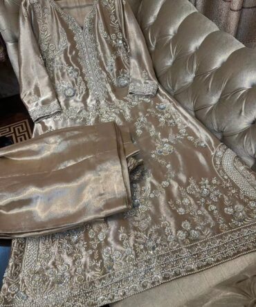 Raw silk shirt trouser with hand made for Malik wears