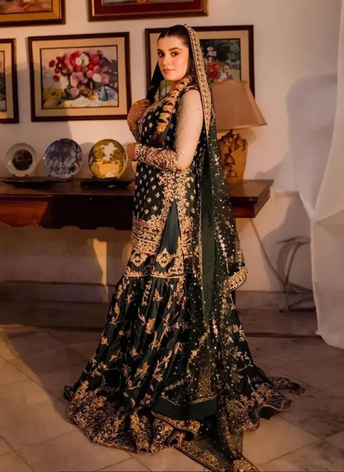 Radiant in Green 🌿 Bridal Sharara Dreams for Mehndi