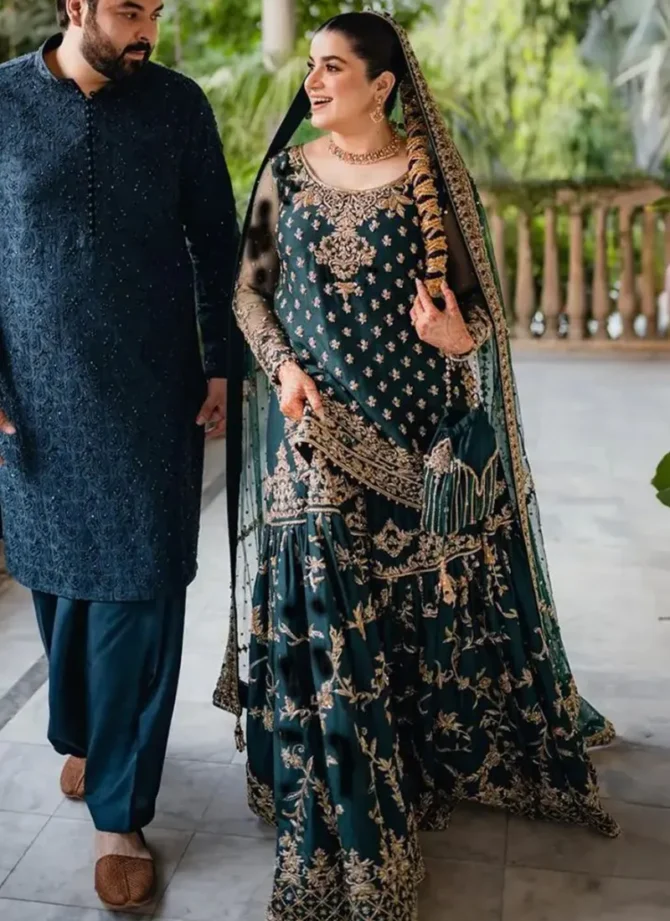 Radiant in Green 🌿 Bridal Sharara Dreams for Mehndi