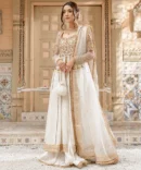 Nikkah Dress in Pishwas Frock Dupatta and Sharara Style