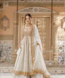 Nikkah Dress in Pishwas Frock Dupatta and Sharara Style