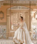 Nikkah Dress in Pishwas Frock Dupatta and Sharara Style