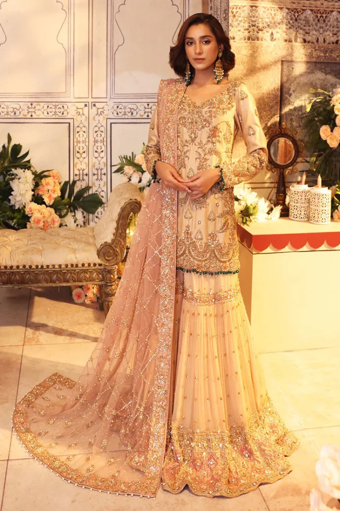 Royal Pakistani Bridal Gharara with Kameez and Dupatta FOR Nikkah