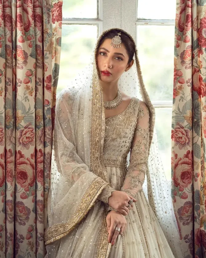 Nikkah & Bridal Party Gown  Pakistani Embroidered Maxi Suit