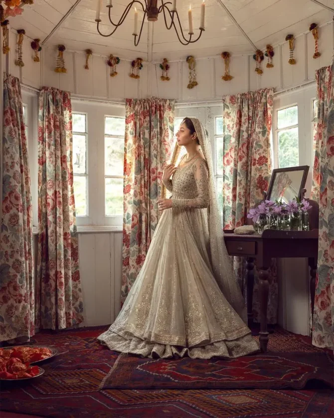 Nikkah & Bridal Party Gown  Pakistani Embroidered Maxi Suit