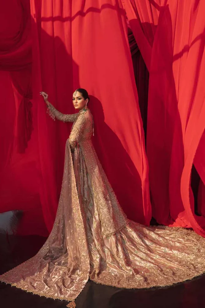 Bridal Lehenga with Hand-Embellished Kora and Dabka Motifs