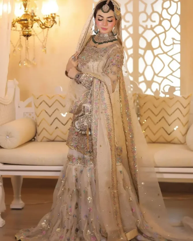 White nikah gharara | Nikah gharara outfit