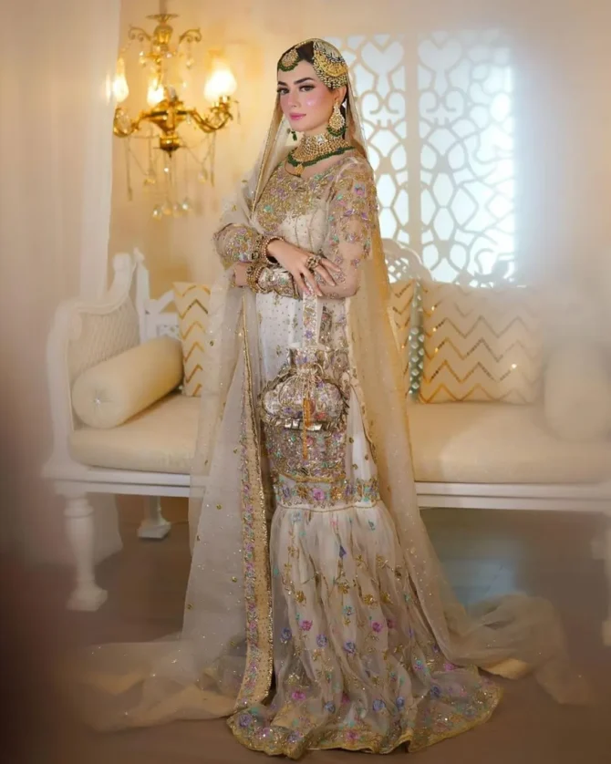 White nikah gharara | Nikah gharara outfit